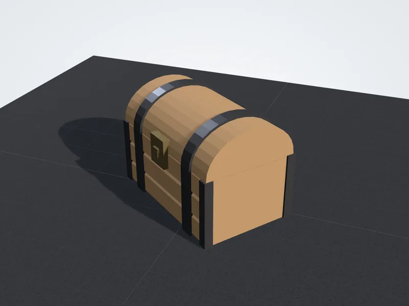 Treasure chest glTF shown with its original materials